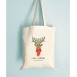 Tote Bag Maitresse Renne de Noël personnalisable