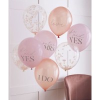 Ballons Confettis et Messages " She said Yes"