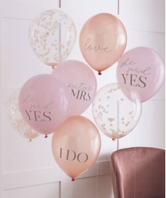 Ballons Confettis et Messages " She said Yes"