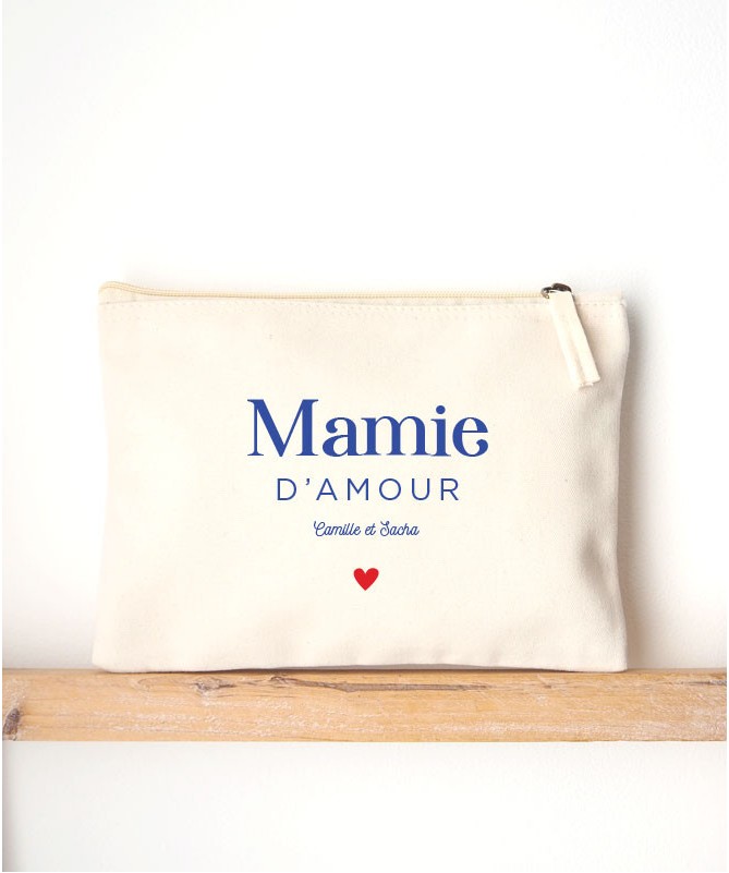 Trousse ou pochette Maman d'amour personnalisable avec des prénoms - Fêtes  des mères