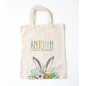 Tote bag enfant lapin et bouquet