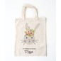 Tote bag enfant lapin couronne vintage