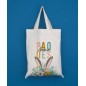 Tote bag enfant lapin et bouquet