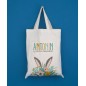 Tote bag enfant lapin et bouquet