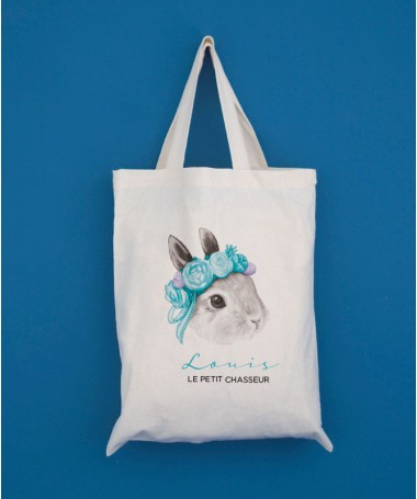 Tote bag enfant lapin couronne