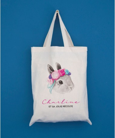 Tote bag enfant lapin couronne