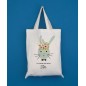 Tote bag enfant lapin couronne vintage