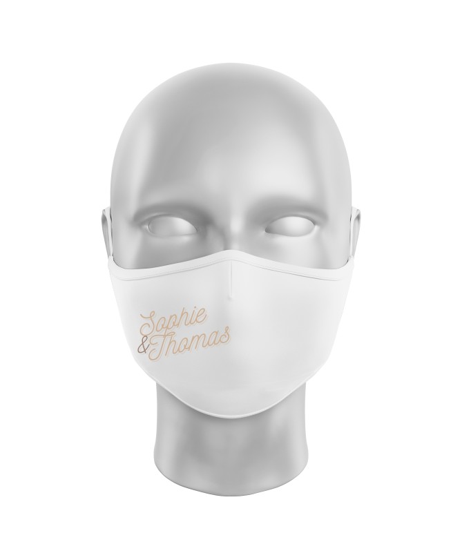 Masque barrière Mariage prénoms à personnaliser Masque barrière Mariage prénoms à personnaliser