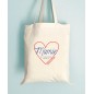 Tote bag Mamie On t'aime grand comme ça à personnaliser Tote bag Mamie On t'aime grand comme ça à personnaliser