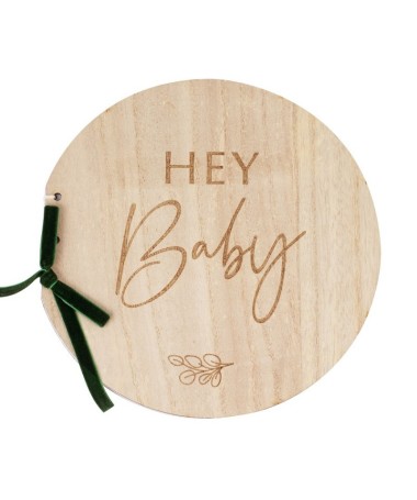 Livre d'or en bois "Hey baby"