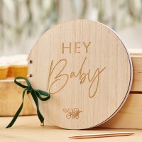 Livre d'or en bois "Hey baby"