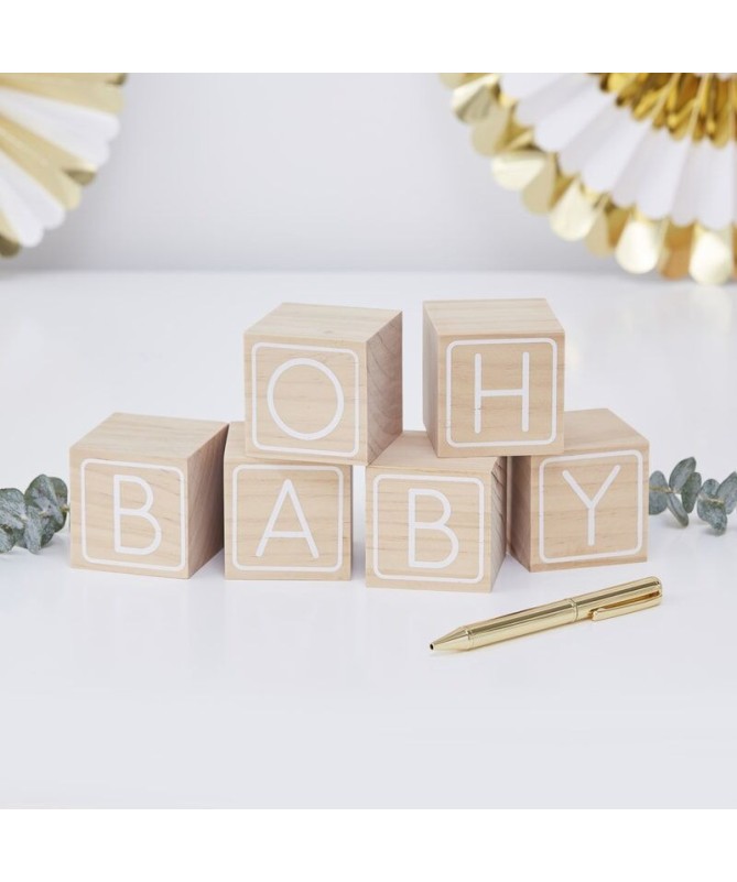 Cubes en bois "Oh Baby"