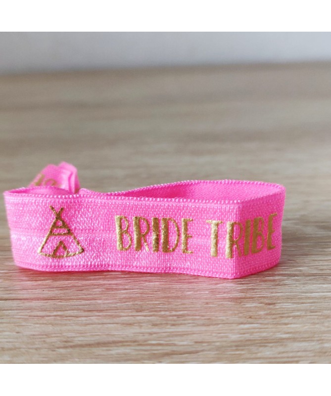 Bracelet EVJF "Team Bride Tipi" rose flashy