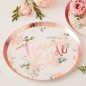 Lot de 8 assiettes Team Bride imprimé floral EVJF