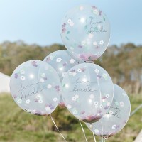 5 Ballons Team Bride Confettis EVJF boho