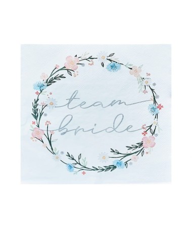 Serviettes EVJF Team Bride Boho florales