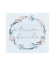 16 Serviettes EVJF Team Bride Boho florales
