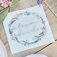 16 Serviettes EVJF Team Bride Boho florales