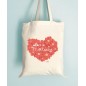 Tote Bag Merci Maitresse coeur de fleurs