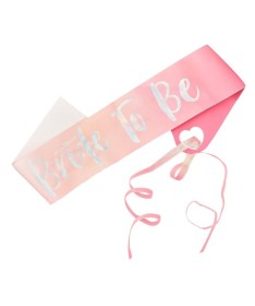 Echarpe EVJF "Bride to be" girly rose et argent