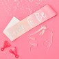 Echarpe EVJF "Bride to be" girly rose et argent