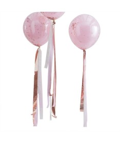 Guirlande de Ballons Girly (or rose , rose et crème)