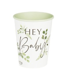 8 Gobelets Baby Shower "Hey Baby"