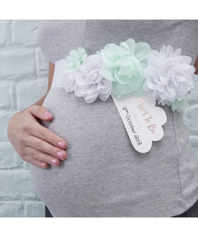 Ceinture Florale Baby Shower "Mum to be"