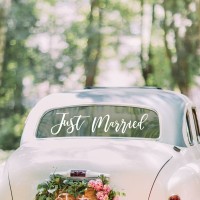 Sticker autocollant voiture "Just Married"