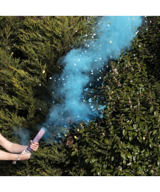Canon à fumée et confettis bleu Canon à fumée et confettis bleu