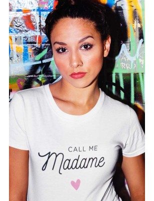 T-shirt EVJF Call me madame et joli coeur rose