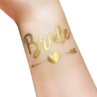 Tatouage éphémère EVJF "Bride" flèche dorée