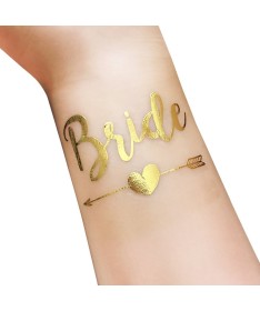 Tatouage temporaire EVJF "Team Bride" flèche gold