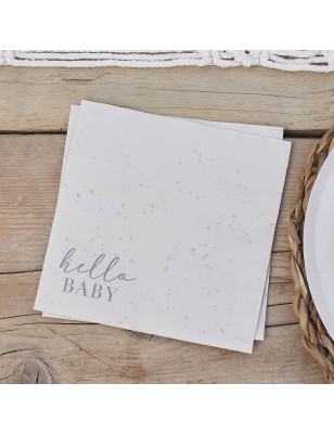 16 Serviettes "Hello Baby" neutre