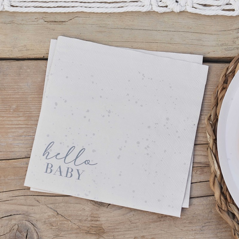 16 Serviettes "Hello Baby" neutre