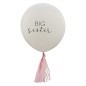 Ballon Big Sister avec pompons roses - Annonce grossesse