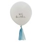 Ballon "Big Brother" avec pompons bleus - Annonce grossesse