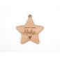 Boule Sapin d'étoile en bois personnalisée pour toute la famille