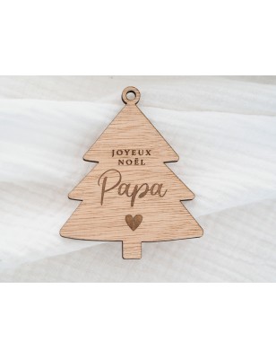 Boule Sapin de Noël en bois personnalisée pour toute la famille
