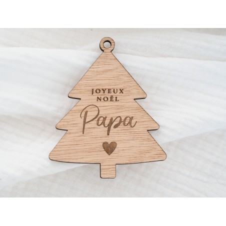 Boule Sapin de Noël en bois personnalisée pour toute la famille