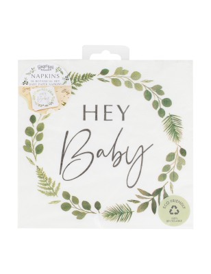 16 Serviettes Botanique "Hey Baby"