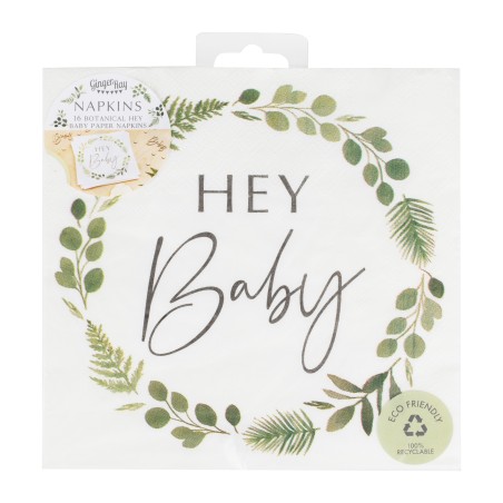 16 Serviettes Botanique "Hey Baby"