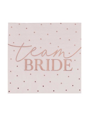 16 Serviettes rose EVJF "Team Bride" cuivre