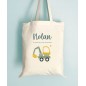 Tote Bag Enfant - Vehicules Tractopelle à personnaliser - Rentrée scolaire - Crèche - Maternelle - Sorties en Famille Tote Bag Enfant - Vehicules Tractopelle à personnaliser - Rentrée scolaire - Crèche - Maternelle - Sorties en Famille