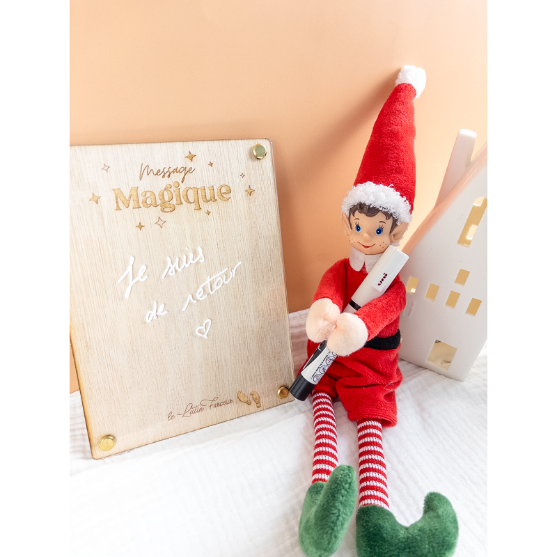 Plaque Message Magique de Noël - Effaçable pour Lutins Farceurs Plaque Message Magique de Noël - Effaçable pour Lutins Farceurs