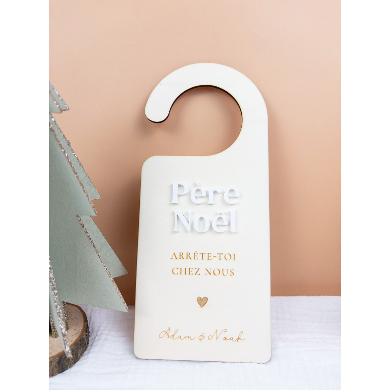 Accroche porte de Noël Personnalisé à Suspendre en Bois Accroche porte de Noël Personnalisé à Suspendre en Bois