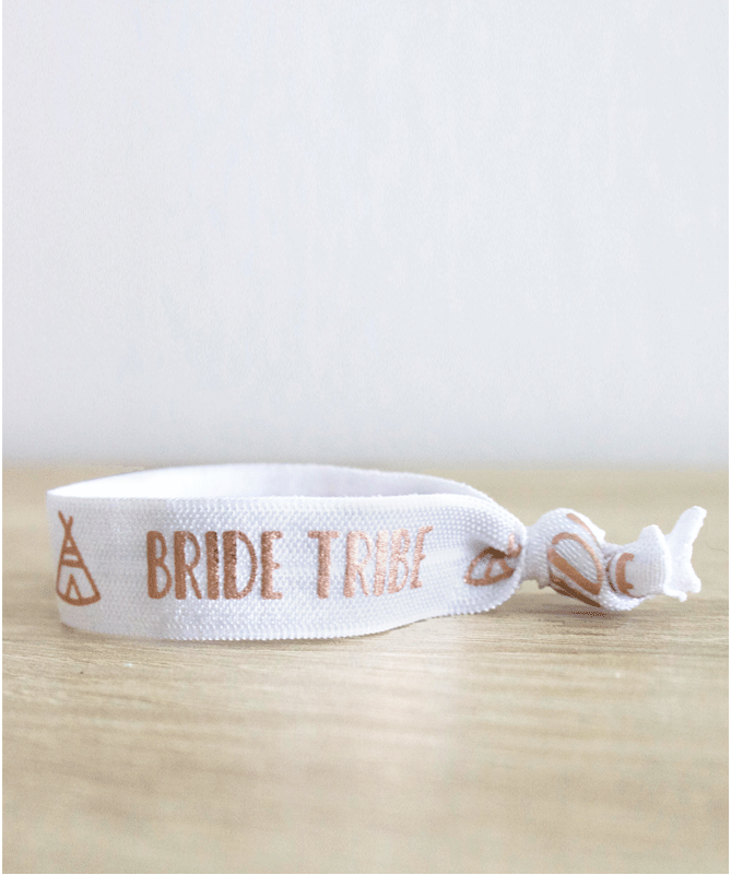 Bracelet EVJF "Team Bride Tipi" blanc