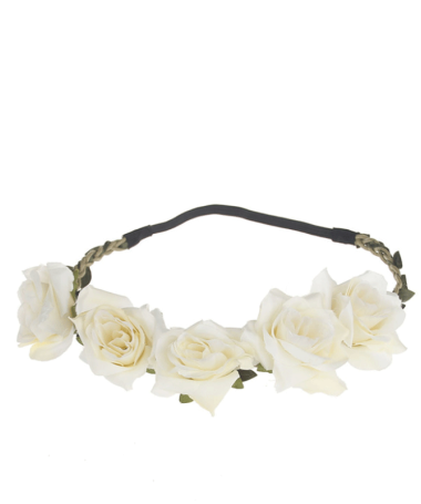 Headband couronne de fleurs blanches