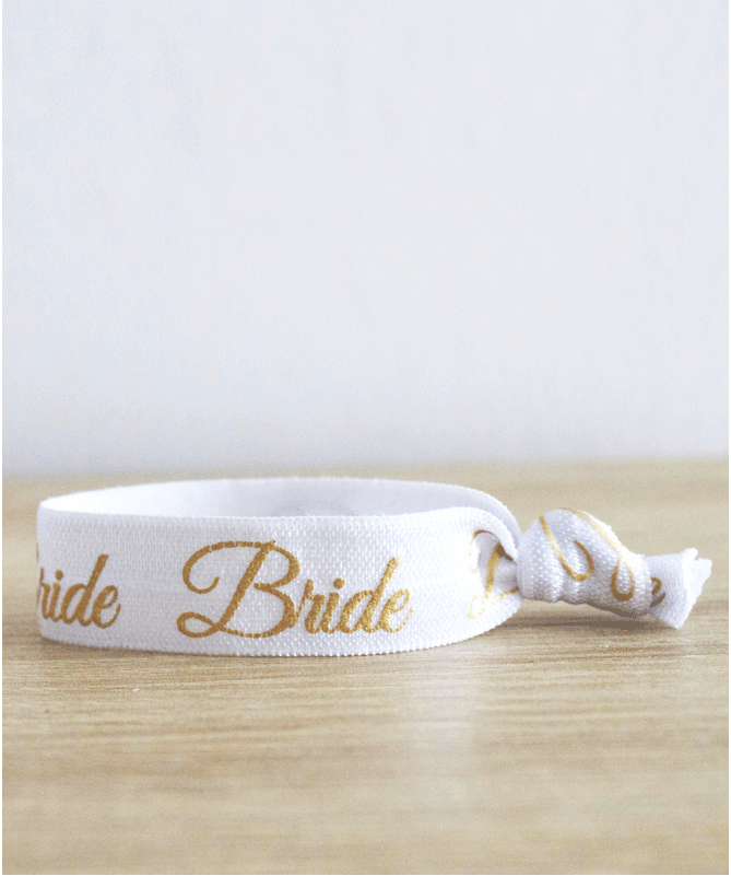 Bracelet EVJF "Bride" blanc et doré