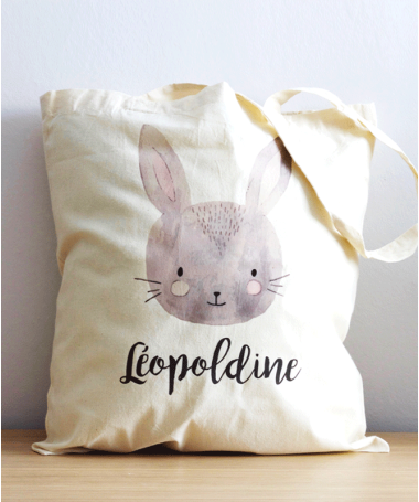 Tote Bag Lapin Souriant